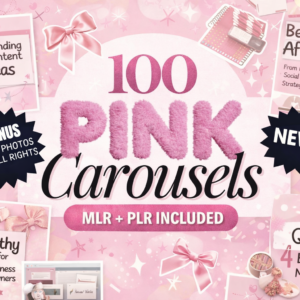 Pink Content Creator Carousel Kit – 100 Canva Slides