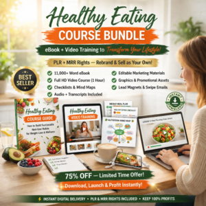 Healthy Eating & Weight Loss Bundle | eBook + Video Course (PLR/MRR Included)