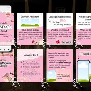 Pink Content Creator Carousel Kit – 100 Canva Slides